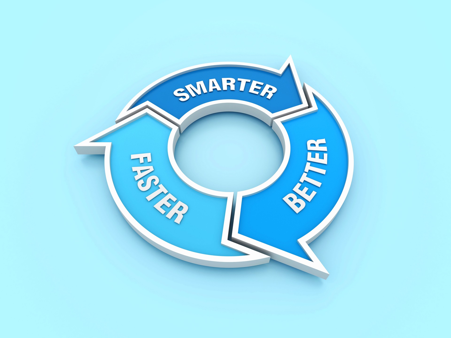 Circular Diagram with SMARTER BETTER FASTER Words